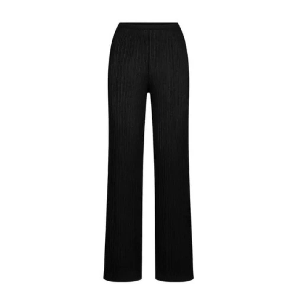 NWT SKIMS Sheer Cotton Lace Sleep Pants L Soot (Black) Lounge Pajama - Picture 2 of 6
